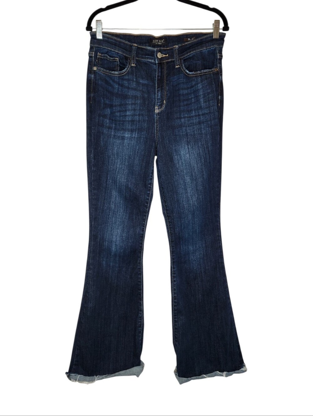 Judy Blue Flare Blue Jeans Raw Hem Size 11/30